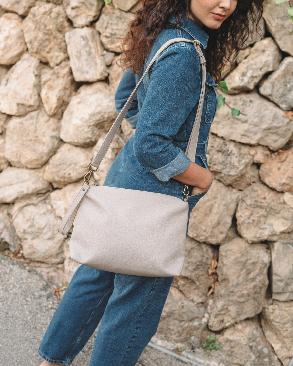 Bolso Cuero Vegano Modelo Estel Beige